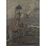 Angelo Pavan, "Refugium Peccatorum di Chioggia", oil on cardboard