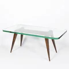 Gio Ponti, Prod. Fontana Arte, 1938, coffee table in wood and transparent glass