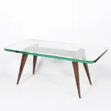 Gio Ponti, Prod. Fontana Arte, 1938, coffee table in wood and transparent glass