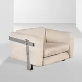 Prod. Simon Gavina by Kazuhide Takahama, 1973, armchair with padded fabric and chromed steel, offered Dec 2025