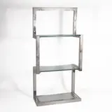 Sandro Petti, Italian production, etagere in chromed metal and transparent glass