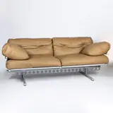 Pierluigi Cerri, Prod. Poltrona Frau, Overture mod. sofa in padded leather and steel