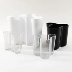 Prod. Iittala by Alvar Aalto, four Savoy mod. vases in trnsparent, offered Dec 2025