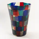 Prod. Venini by Fulvio Bianconi, 1999, Pezzati series vase in polychrome blown glass, offered Dec 2025