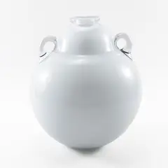 Alfredo Barbini, Italian production, large vase in transparent glass and milky glass