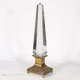 Sandro Petti, Prod. Maison Jensen, Obelisk mod. table lamp in brass