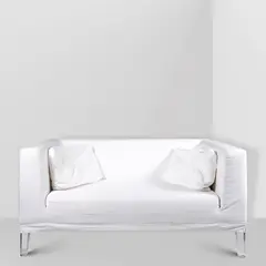 Philippe Starck, Prod. Driade, Small Nothing mod. sofa in padded fabric and perspex