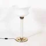 Tommaso Barbi, Italian production, milky glass and brass floor lamp