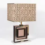 Romeo Rega, Italian production, large table lamp in chromed metal