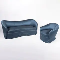 Gio Ponti, Prod. Casa e Giardino, upholstered fabric lounge