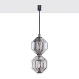 Vinicio Vianello, Prod. Vistosi, 1957, metal and blown glass suspension lamp