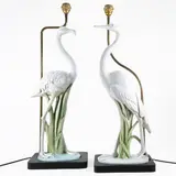 Italian production by Ugo Zaccagnini, Pair of table lamps in polychrome ceramic, offered Dec 2025