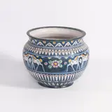 Vincenzo Pinto, Italian production, large polychrome ceramic cachepot