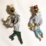 Otello Rosa, Prod. San Polo, Pair of polychrome ceramic wall lamps