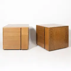 Prod. Tecno by Osvaldo Borsani, Pair of wood office drawer units, offered Dec 2025