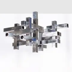 Gaetano Sciolari, Prod. Sciolari, chromed metal suspension lamp