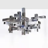 Gaetano Sciolari, Prod. Sciolari, chromed metal suspension lamp