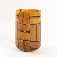 Ercole Barovier, Prod. Barovier&Toso, Murano, 1957, Tessere Ambra series vase in blown murrine glass