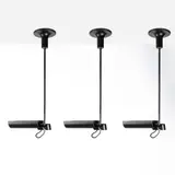 Vico Magistretti, Prod. Oluce, three Adim mod. ceiling lamps in chromed metal and painted aluminium