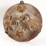 Angelo Biancini, Italian production, glazed ceramic plaque