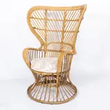 Lio Carminati, Italian production, bamboo and padded fabric armchair