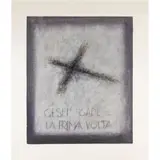 Guido Strazza, "Gesù cade la prima volta", 1984, mixed technique on paper