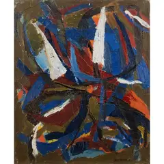 "Variazione azzurro cupo" by Luigi Montanarini, 1971, oil on canvas, offered Nov 2025