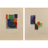 Sonia Delaunay, "La terra impareggiabile", 1970, two etchings on Japon nacré paper