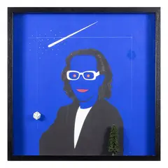 "Autoritratto x incognita" by Felice Levini, 2007, acrylic and assemblage on panel, offered Nov 2025