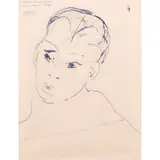 Antonietta Raphaël, "Portrait of Laura Ferrero", 1895, ink on paper
