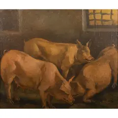 "Maiali" by Alberto Ziveri, 1938, oil on panel, offered Nov 2025