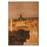 "Roman view" by Carlo Quaglia, oil on hardboard, offered Nov 2025