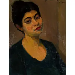 Manlio Sarra, "Female portrait", oil on canvas