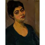 Manlio Sarra, "Female portrait", oil on canvas