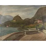 Pompeo Borra, 'Landscape', 1929, oil on plywood