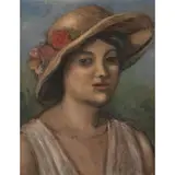 Pompeo Borra, "Female portrait", 1929, oil on panel