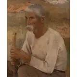 Domenico Colao, 'Farmer', oil on plywood