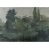 Franz Borghese, "Landscape", oil on canvas