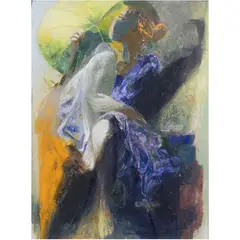 Ennio Calabria, 'Lady with umbrella', 1992, oil on canvas