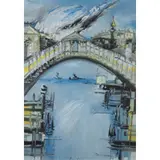 Remo Brindisi, "Rialto Bridge", 1983, oil on canvas