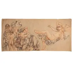 'Bozzetto per gli affreschi del Ministero della Marina' by Giuseppe Rivaroli, 1927, charcoal and sanguigne on paper, offered Nov 2025