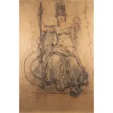 Giuseppe Rivaroli, 'Bozzetto per gli affreschi del Ministero della Marina - Studio per pieghe, la Roma'