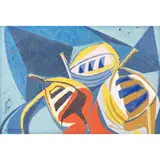 Enrico Prampolini, "Sea and boats", mixed media on cardboard