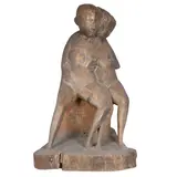 Alfio Castelli, "Contadinelli a riposo", 1953, wooden sculpture Provenance: Private collection