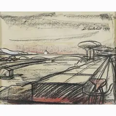 Luigi Bartezago, Luigi Bartolini, 1892, "Landscape at sunset"