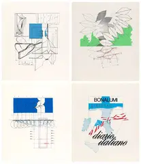 Quattro grafiche by Agostino Bonalumi, 1970, lithograph on paper, offered May 2026