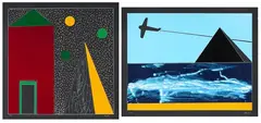 Franco Angeli, Due grafiche, 1984, screenprint a colori