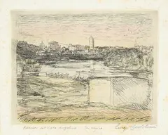 Luigi Bartolini, Roma dal Viale Angelico, 1940, etching and acquatinta
