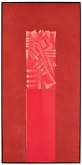 Arnaldo Pomodoro, Stele III, 1999, calcografia a colori on paper applicata on canvas