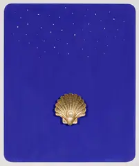 Felice Levini, Perla celeste, 2004, assemblaggio and mixed media on cardboard